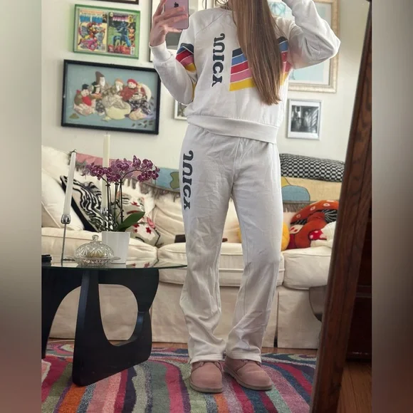 Juicy Couture White Set with Multicolor Stripes - Picture 2 of 11